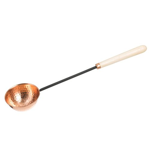 4Living Sauna Ladle, Copper with Iron and Mango Wood Handle, 19
