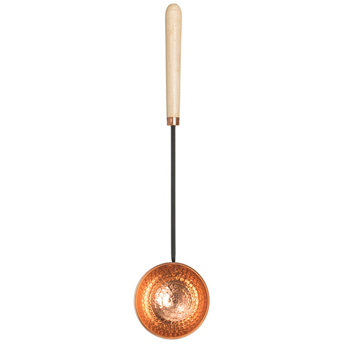 4Living Sauna Ladle, Copper with Iron and Mango Wood Handle, 19