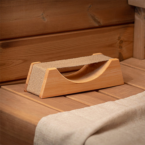 PROSAUNAS Sauna Ergo-Headrest with Cloth Neck Support, Alder Wood