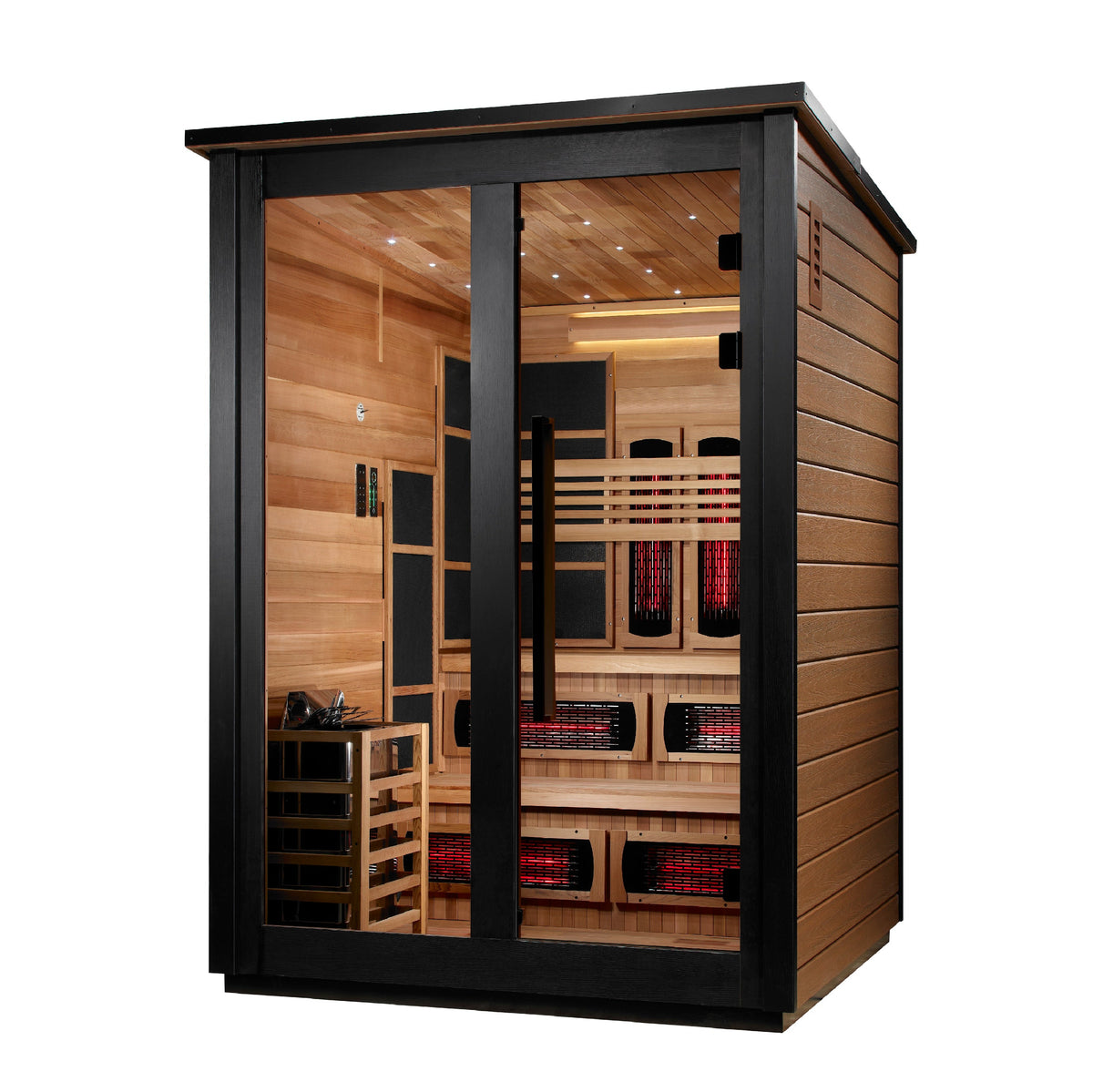 Kaskinen 6 Person Hybrid Barn Outdoor Sauna - Two Tone