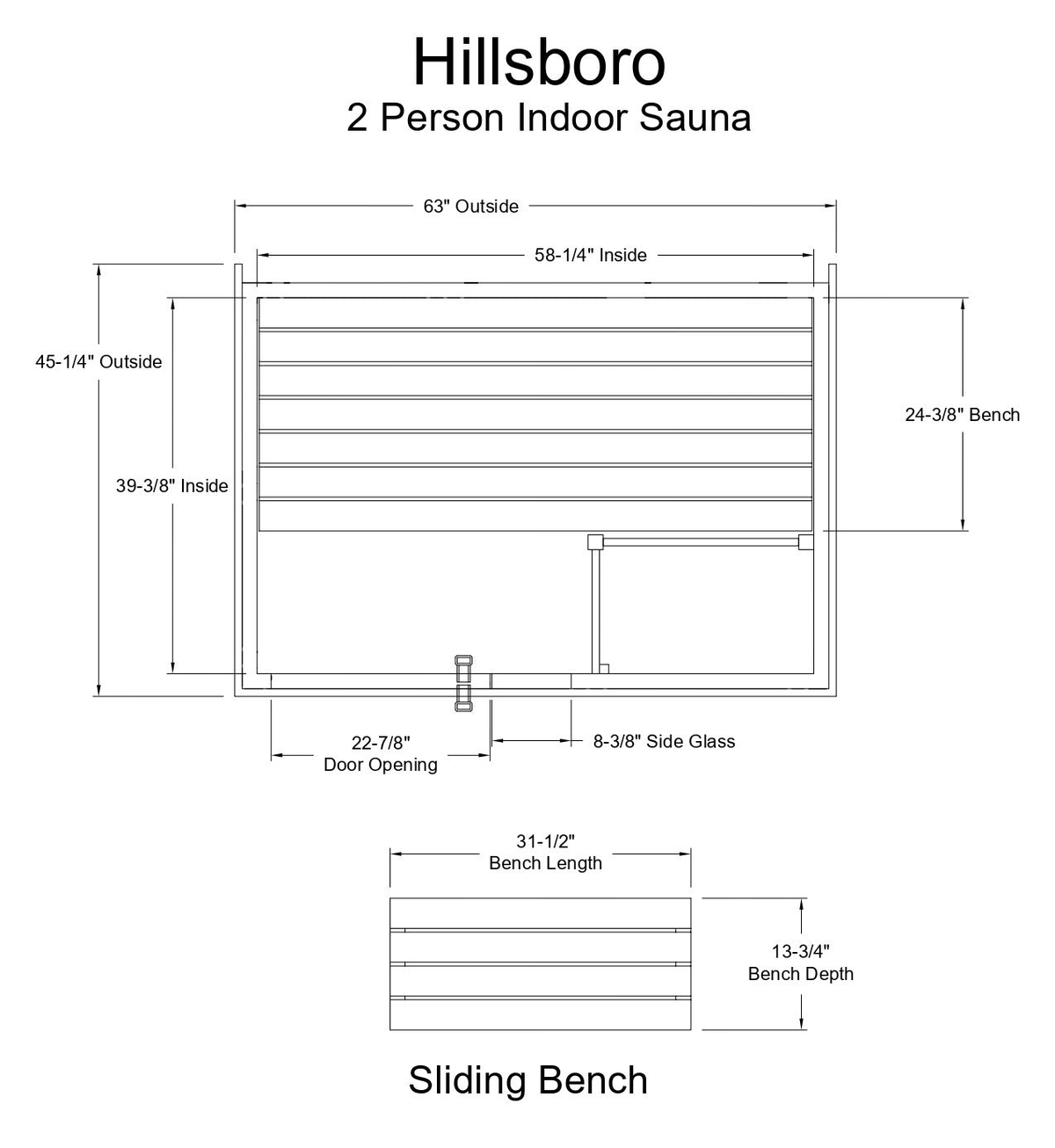 Hillsboro 2 Person Indoor Sauna - Indoor Saunas