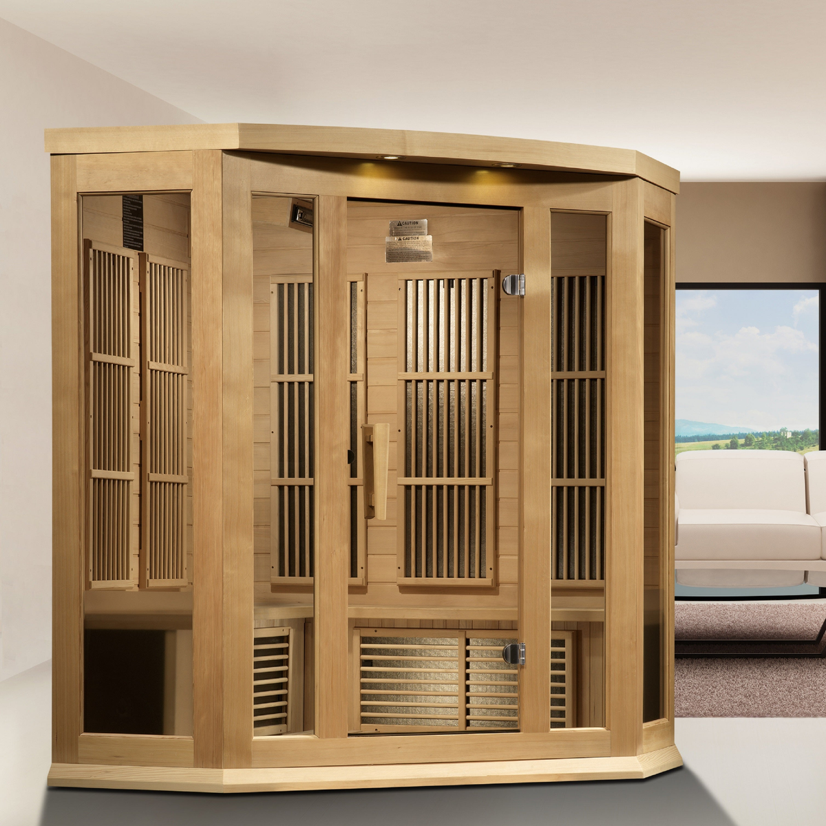 3 Person Hemlock Corner Near Zero Infrared Sauna