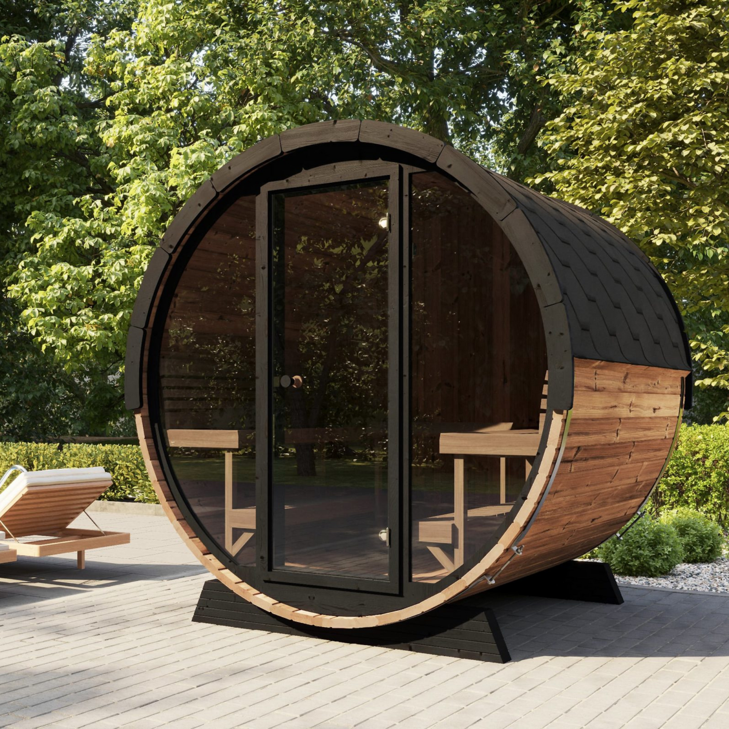 LUX Thermo-Spruce Barrel Sauna 6-Person