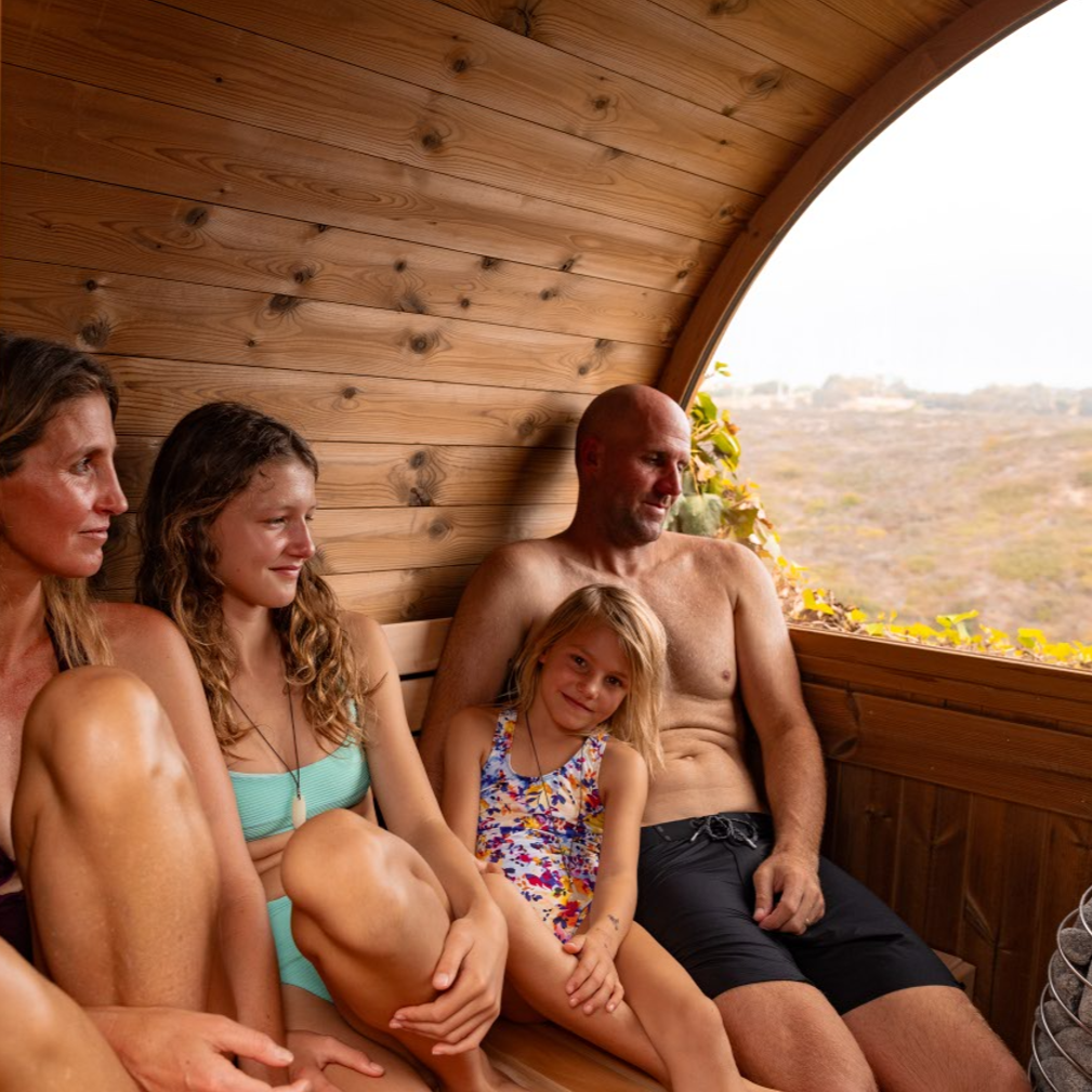 Takoa 4-6 Person Half Moon Classic Barrel Sauna