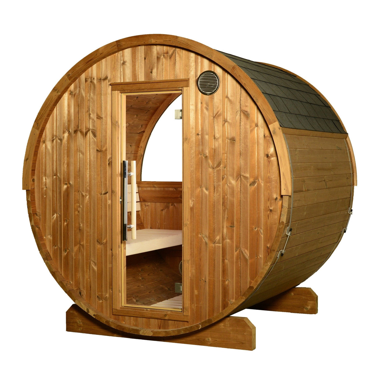 Takoa 4-6 Person Half Moon Classic Barrel Sauna