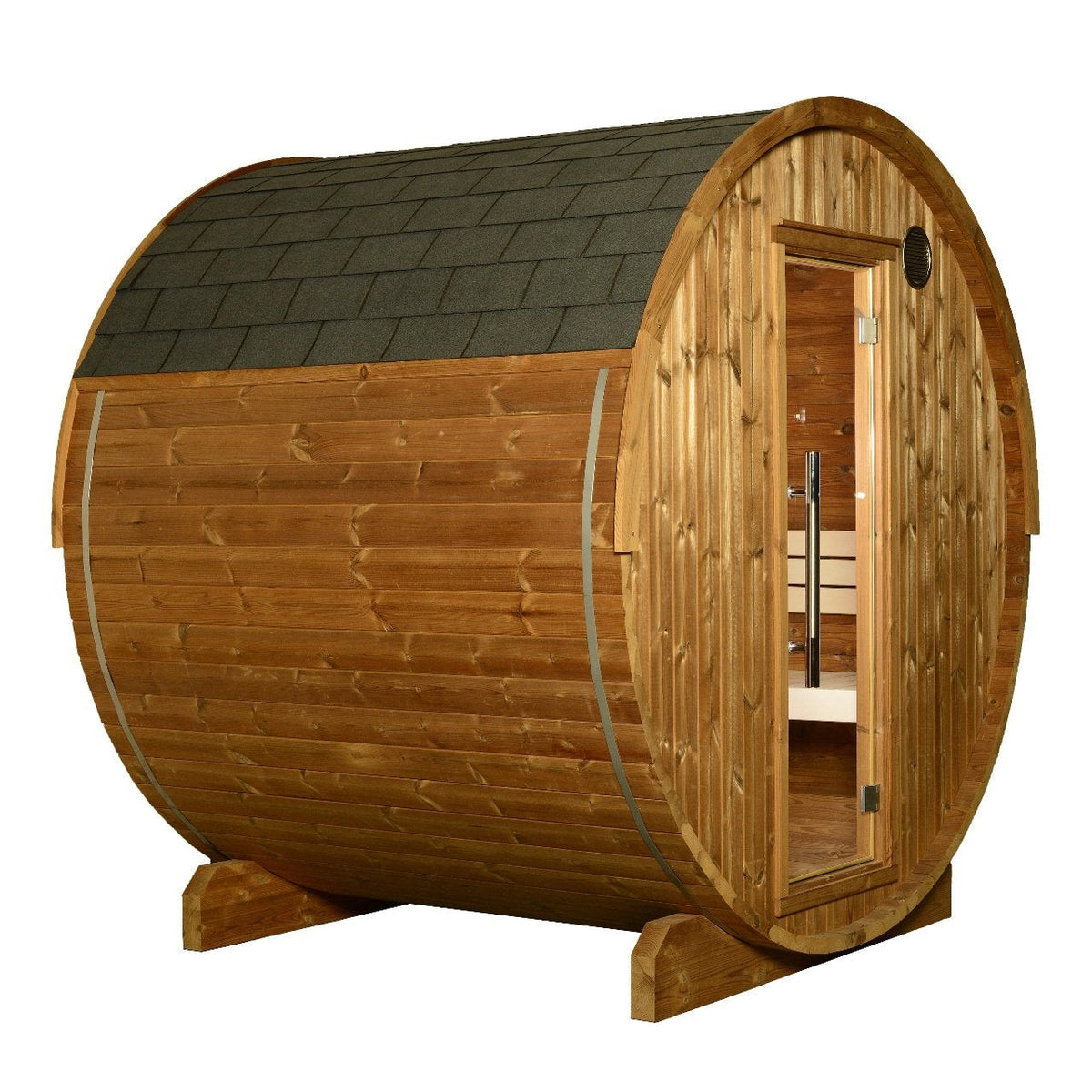 Takoa 4-6 Person Half Moon Classic Barrel Sauna