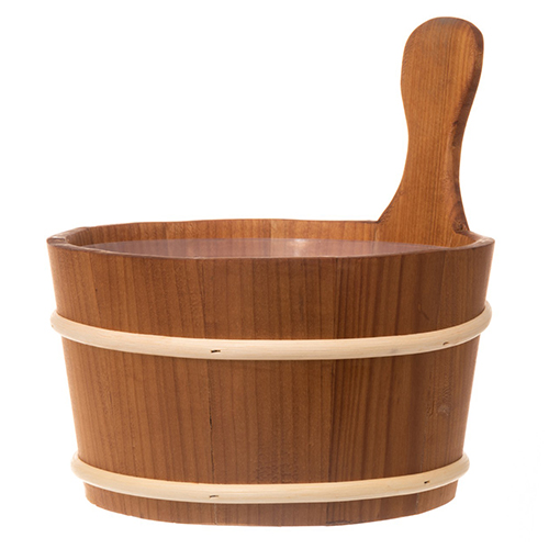 4Living Sauna Bucket with Plastic Liner, 4 Liter, Thermo-Alder Wood