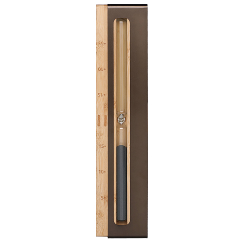 Rento Sauna Sand Timer, 15 Minutes, Natural Bamboo and Dark Brown Aluminum