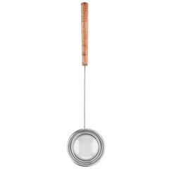 4Living Sauna Ladle, Stainless Steel with Wooden Handle, 19"