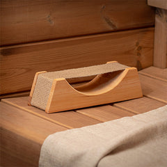 PROSAUNAS Sauna Ergo-Headrest with Cloth Neck Support, Alder Wood