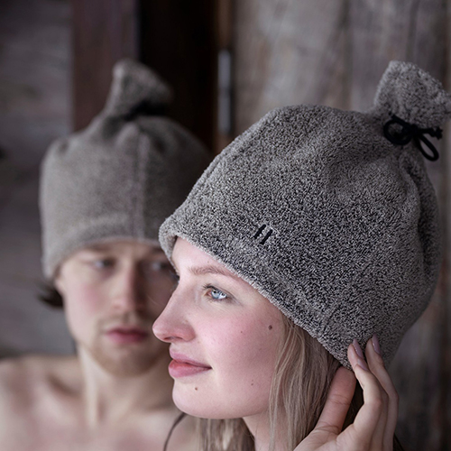 Rento Sauna Hat, Linen Terry, Brown