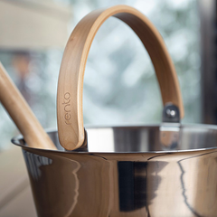 Rento Harri Koskinen Sauna Bucket, Stainless Steel with Birch Handle