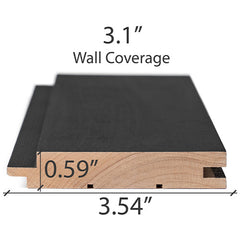 PROSAUNAS Sauna Wood, Midnight Black Aspen, 1x4 (15mm x 90mm), Wall Cladding, Tongue & Groove, Nickel-Gap
