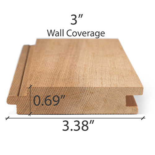 PROSAUNAS Cedar Sauna Wood, 1x4, Vertical Grain Tongue & Groove, Nickel Gap