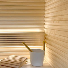 PROSAUNAS Sauna Wood, Aspen 2x3 (27mm x 64mm), Wall Cladding, Tongue & Groove Large-Gap Profile