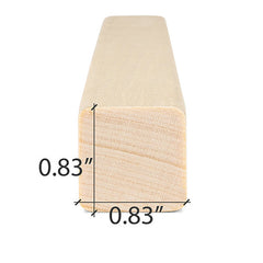 PROSAUNAS Sauna Wood, Aspen, 1x1 (21mm x 21mm), Smooth 4 Sides with Eased Edges, SHP
