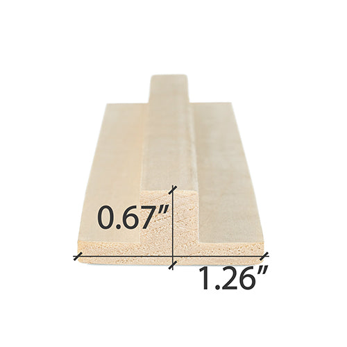 PROSAUNAS Sauna Wood, Aspen 1x2 (17mm x 32mm), T-Moulding Trim