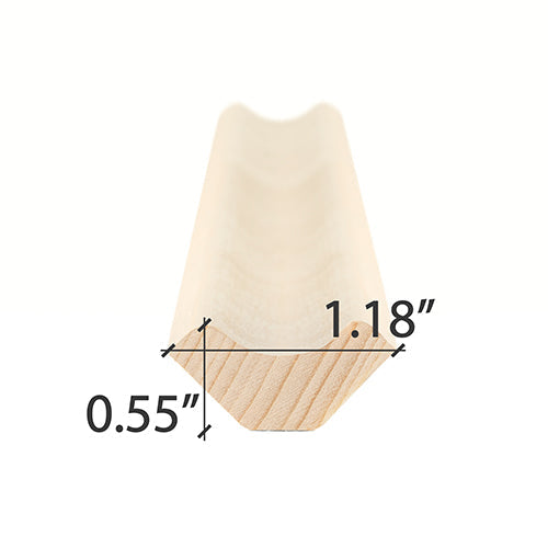 PROSAUNAS Sauna Wood, Aspen 1x2 (14mm x 30mm), Inside Corner Trim, Cove Moulding, SI Profile