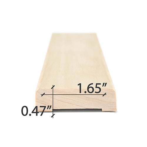 PROSAUNAS Sauna Wood, Aspen, 1x2 (12mm x 42mm), Door Trim Casing, UK Profile