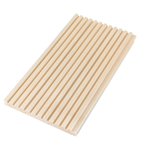 PROSAUNAS Sauna Wood, Aspen, 1x3 (15mmx60mm), Wall Cladding, Tongue & Groove, Fluted Slat