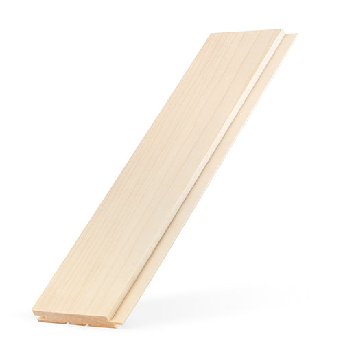 PROSAUNAS Sauna Wood, Aspen, 1x4 (15mm x 90mm), Wall Cladding, Tongue & Groove, STS4, Nickel-Gap