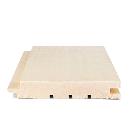 PROSAUNAS Sauna Wood, Aspen, 1x5 (15mm x 120mm), Wall Cladding, STS4 Profile, Nickel-Gap