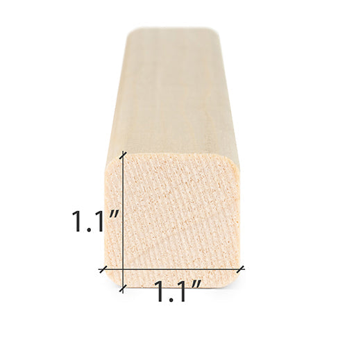 PROSAUNAS Sauna Wood, Aspen, 2x2 (28mm x 28mm), Smooth 4 Sides, Eased Edges, Trim Moulding, SHP Profile