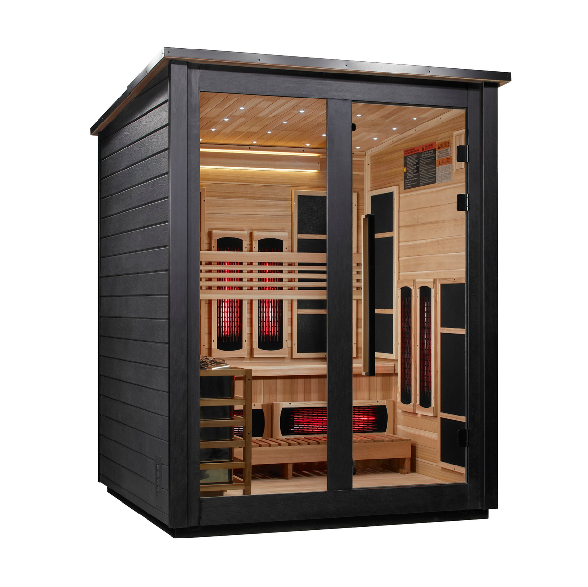 Loviisa 3 Person Hybrid Barn Outdoor Sauna - Black