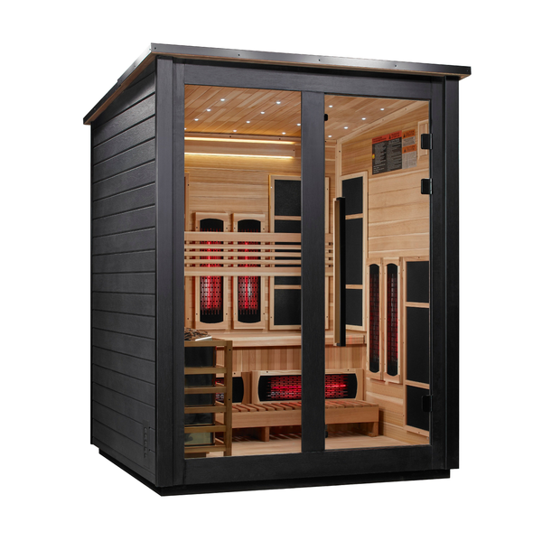 Loviisa 3 Person Hybrid Barn Outdoor Sauna - Black