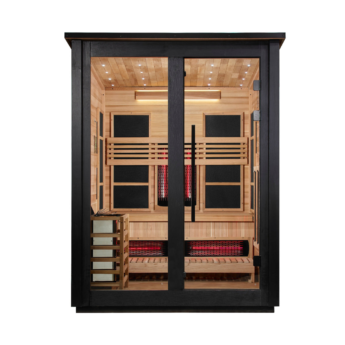 Loviisa 3 Person Hybrid Barn Outdoor Sauna - Black