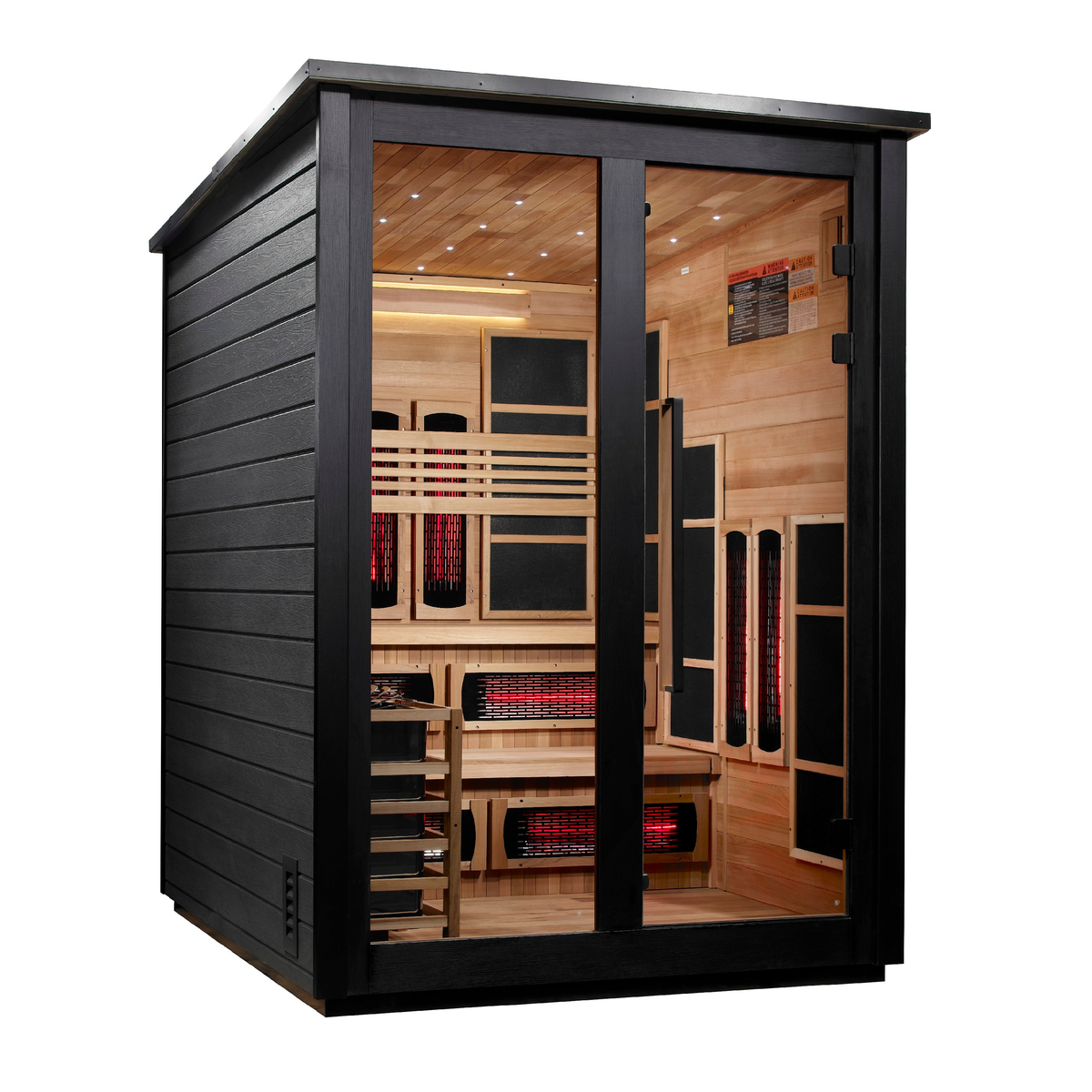 Kaskinen 6 Person Hybrid Barn Outdoor Sauna - Black