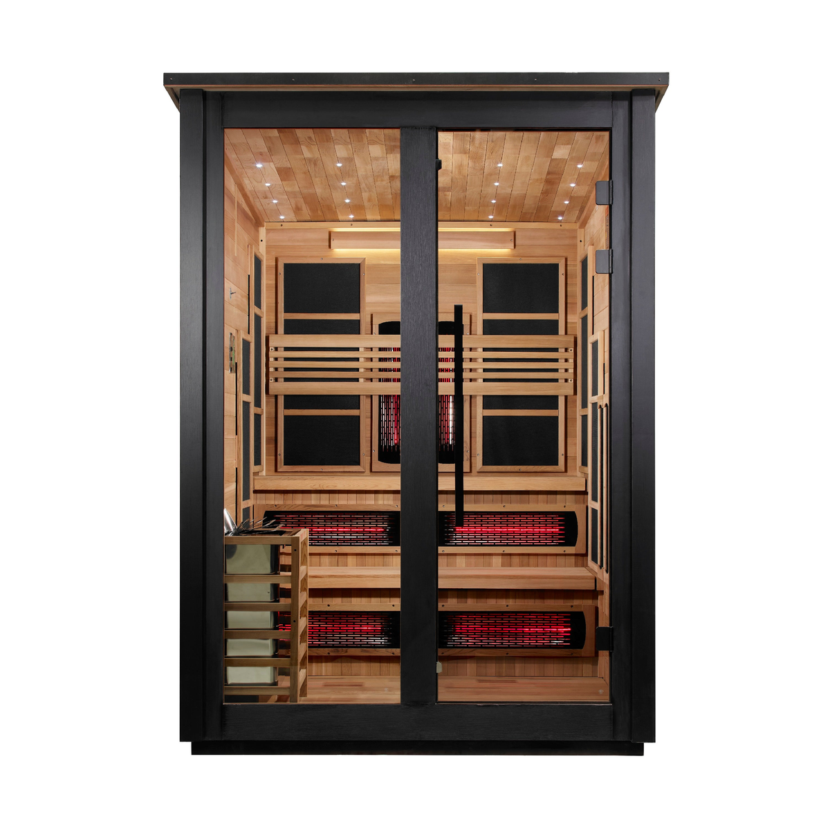 Kaskinen 6 Person Hybrid Barn Outdoor Sauna - Black