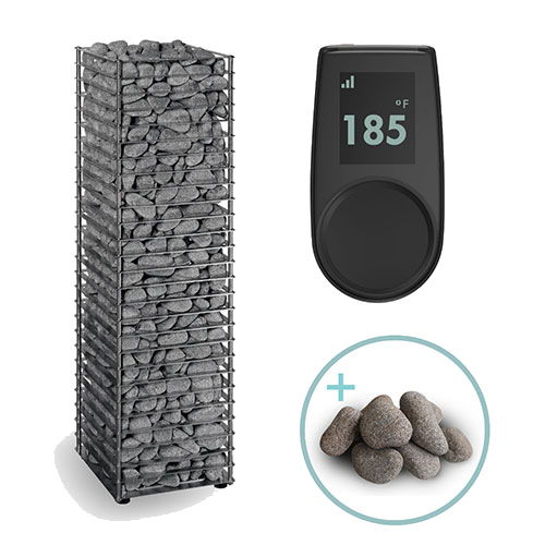 HUUM Cliff sauna heater package with UKU control and stones