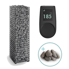 HUUM Cliff sauna heater package with UKU control and stones
