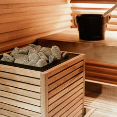 HUUM Core Sauna Heater, Thermo-Aspen Panels, Black Top Panel