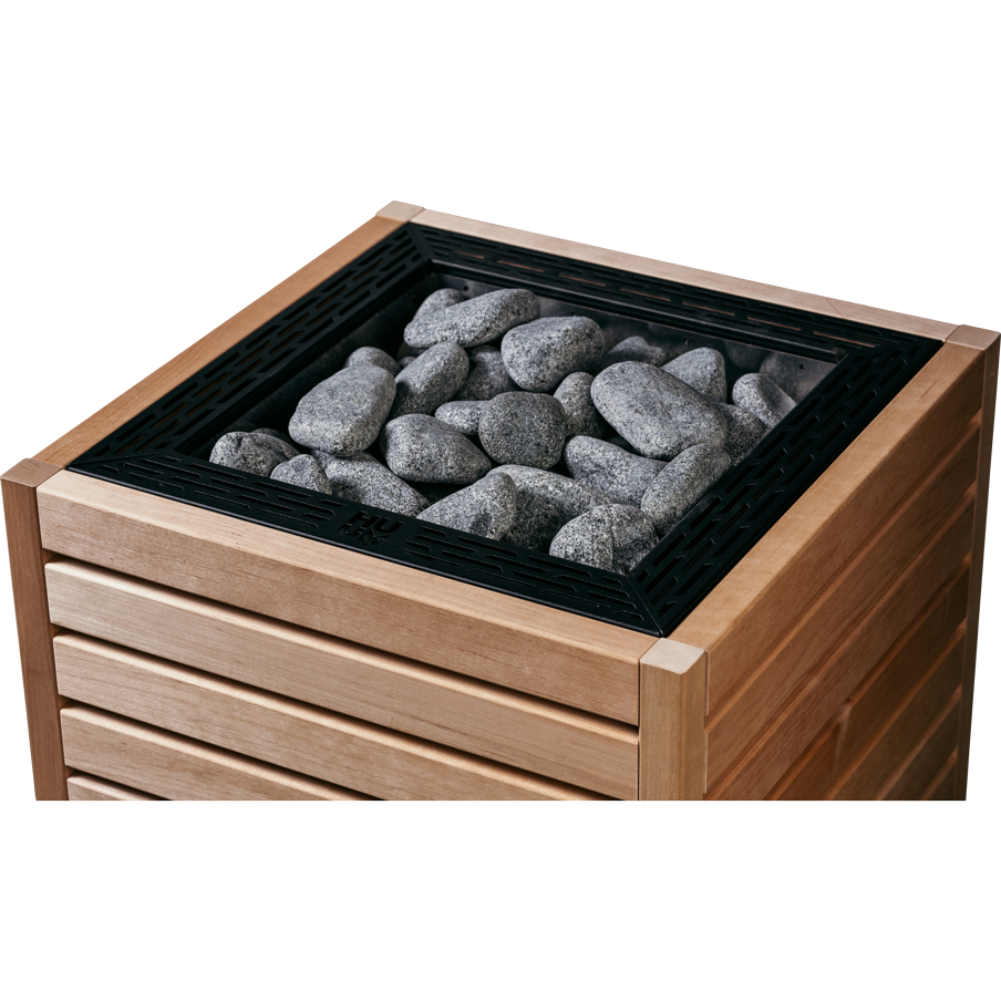 HUUM Core sauna heater stones in the wood housing