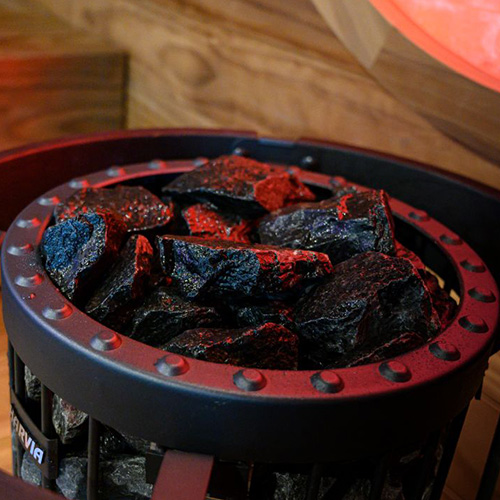 Black Vulcanite 4-6 in Sauna Stones