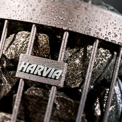 Harvia Black Vulcanite Sauna Heater Stones Close Up