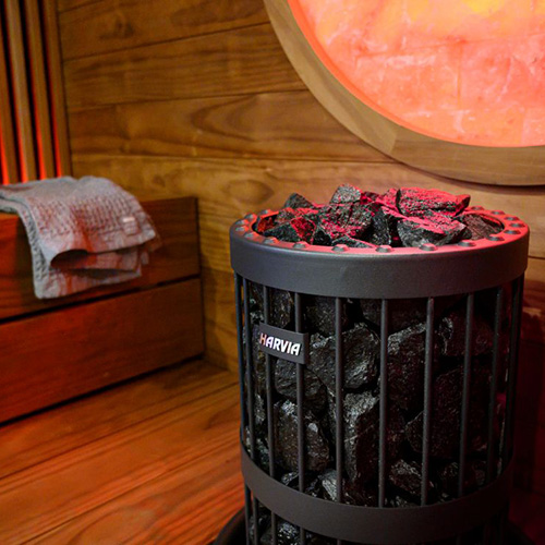 Black Vulcanite 44 lb Sauna Stones