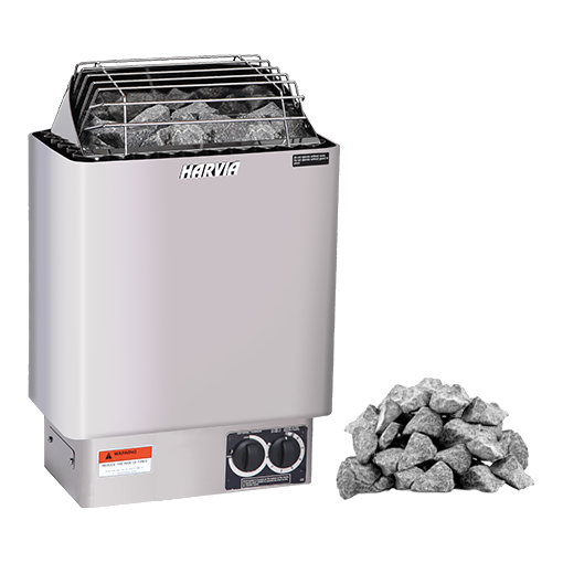Harvia KIP sauna heater package with built-in controls and stones