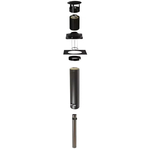 Black Steel 10-Inch Chimney Flue Kit
