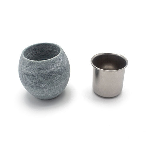 PROSAUNAS Sauna Aromatherapy Stone Cup with Stainless Steel Inlay