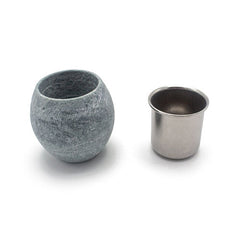 PROSAUNAS Sauna Aromatherapy Stone Cup with Stainless Steel Inlay
