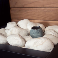 PROSAUNAS Sauna Aromatherapy Stone Cup with Stainless Steel Inlay