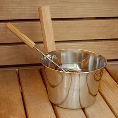 PROSAUNAS Sauna Bucket with Ladle, 1 Gallon, Stainless Steel