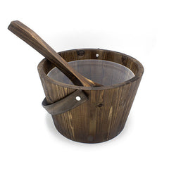 PROSAUNAS Sauna Bucket with Ladle, 1 Gallon, Spruce Wood