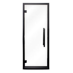 PROSAUNAS Sauna Door, 24" x 73", Black Alder frame, clear glass