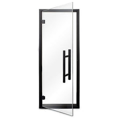 PROSAUNAS Sauna Door, 24" x 73", Black Alder frame, clear glass