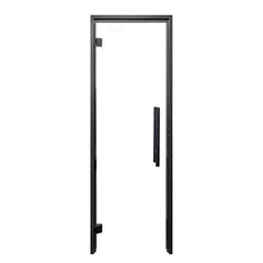PROSAUNAS Sauna Door, 24" x 81", Black Alder frame, clear glass