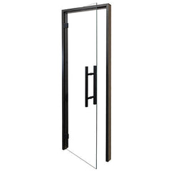 PROSAUNAS Sauna Door, 24" x 81", Black Alder frame, clear glass